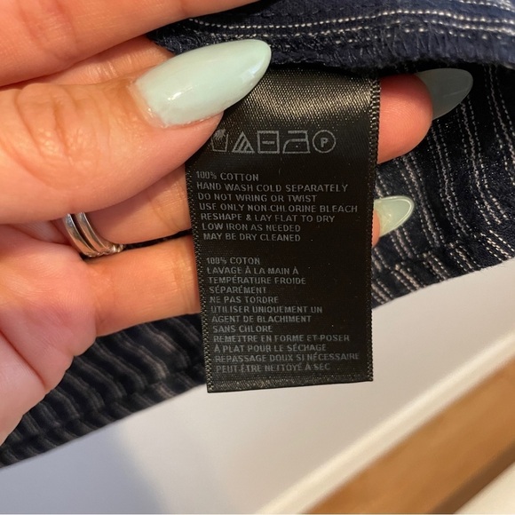 Urban Outfitters Pinstripe‎ Collarless Button Front Midi Dress Size XS - Picture 5 of 10